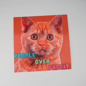 People over profit - Anticapitalist cat sticker