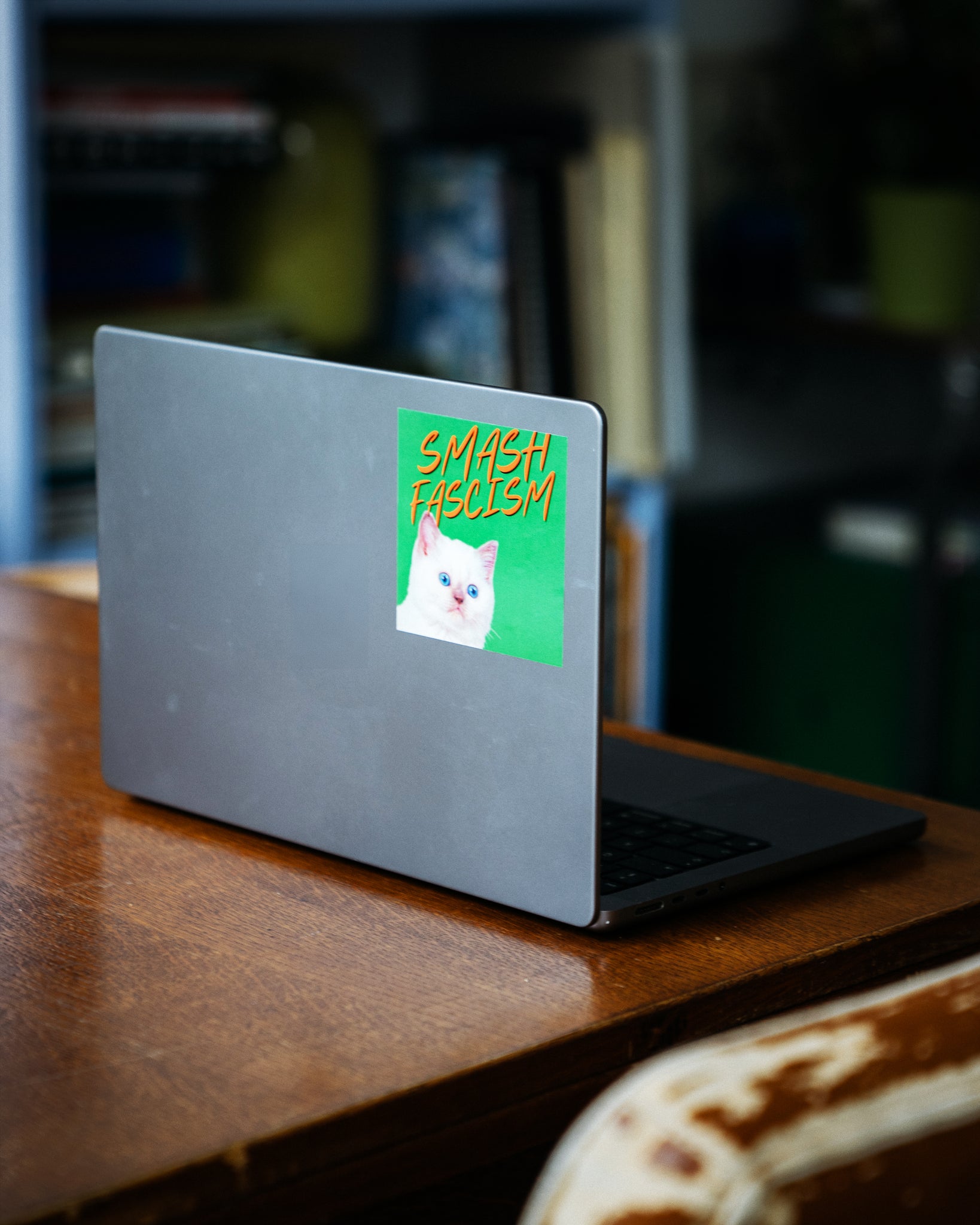 Smash fascism - Antifascist cat sticker